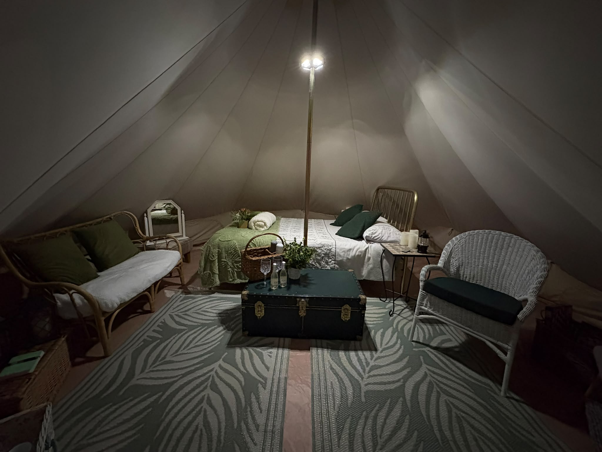 Luxury Glamping Teepee Interior